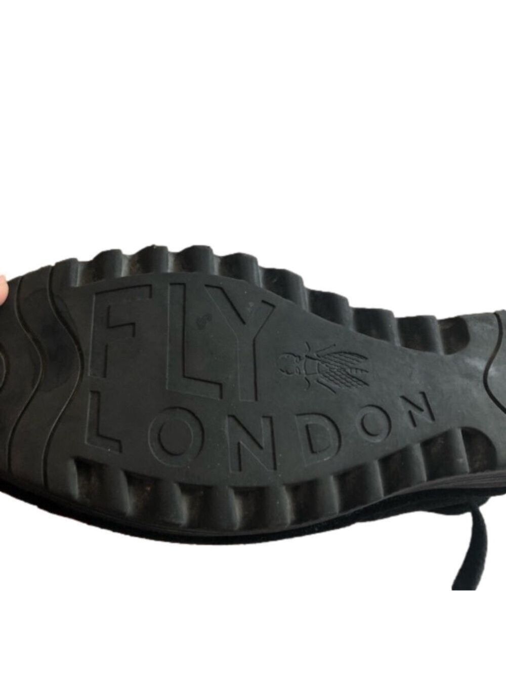 Fly London Size 40(9) Yama wedge heel ankle bootie. Black suede gripper tread